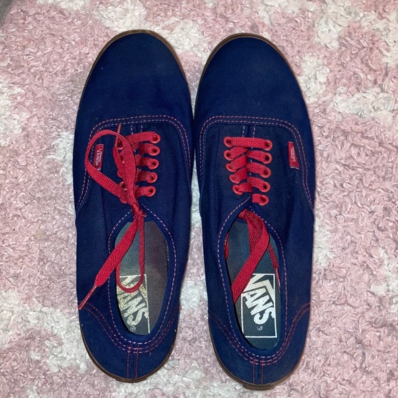 Navy blue vans lace up sneakers - Picture 1 of 6